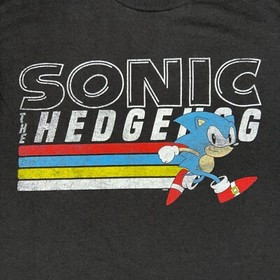 Sonic Hedgehog Sega T Shirt Medium Mens Graphic Tee Gaming Movie Cartoon Retro