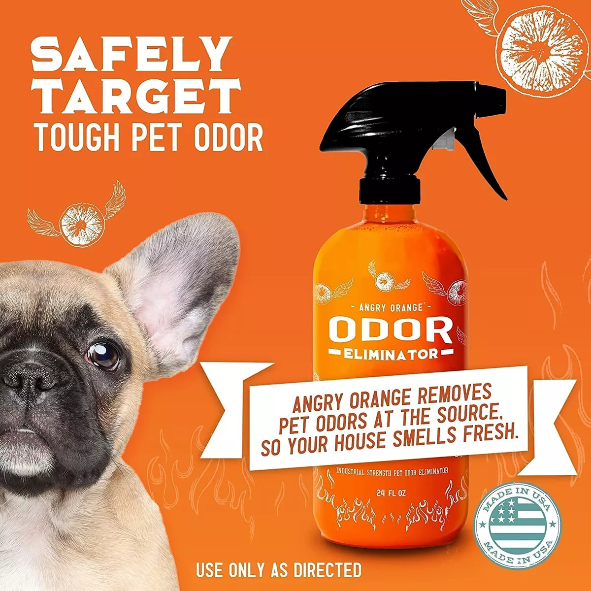 ANGRY ORANGE Pet Odor Eliminator for Home Citrus Deodorizer for Urine Stains
