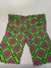 LoudMouth Women's Bermuda Shorts Golf Diamond Green Purple Sz 4 Retro