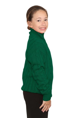 Boys Kids Turtle Polo Neck Jumper Cable Knitted Long Sleeve Casual Warm Sweater - Picture 6 of 83