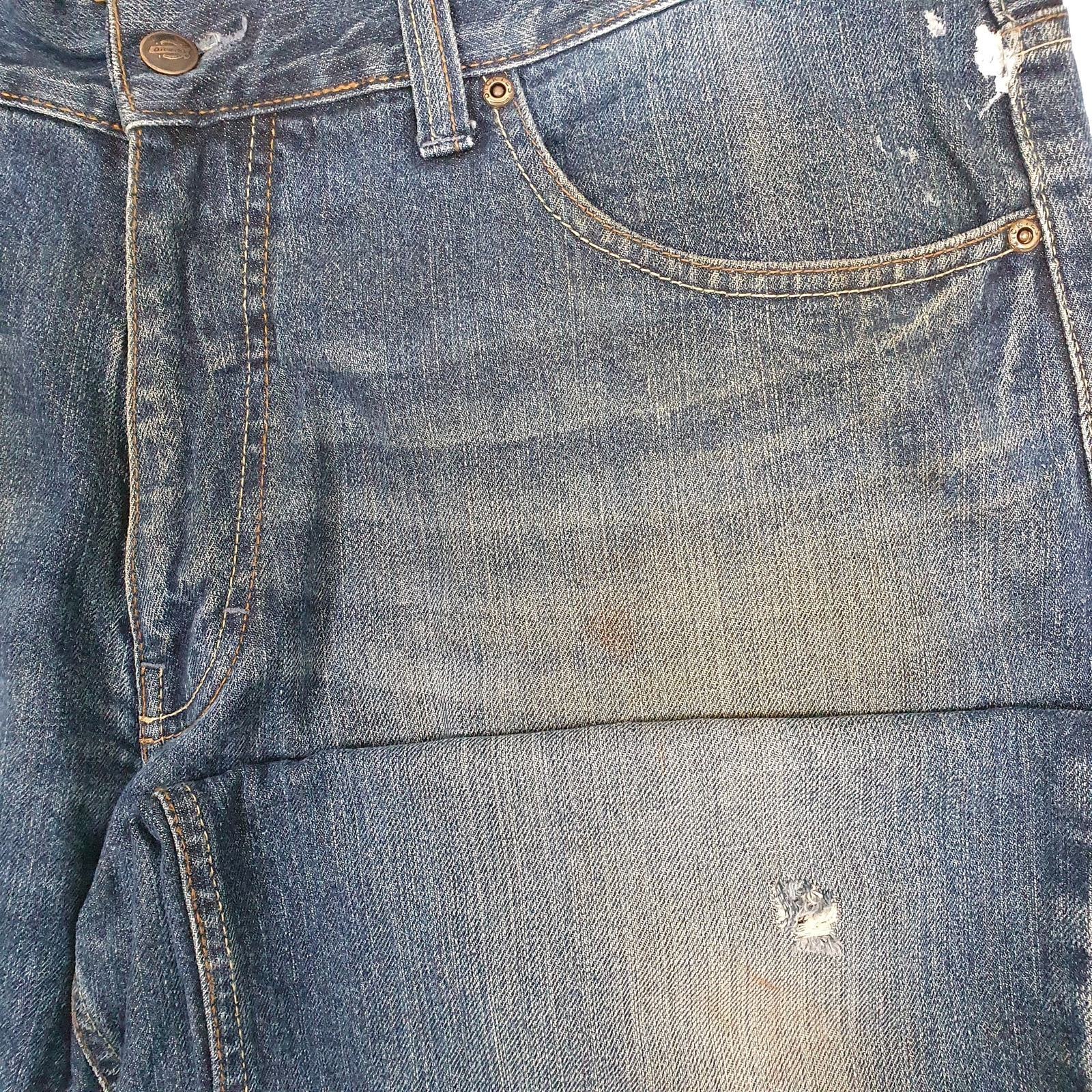 Mens DICKIES Casual Regular Fit Blue Denim Jeans Trousers W38 L29 image 4