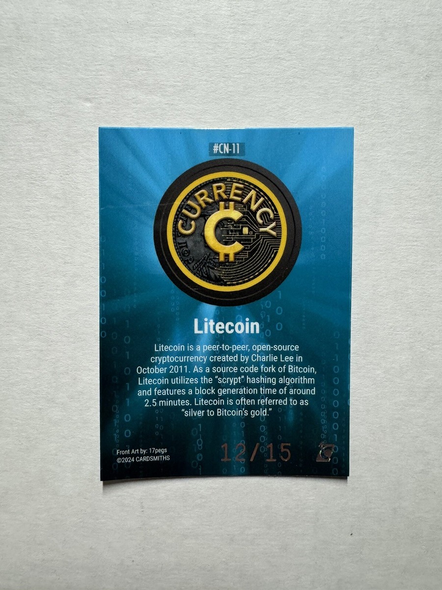 Litecoin 2024 Cardsmiths Currency Summer Set #CN-11 Aquamarine Refractor  /15 | eBay