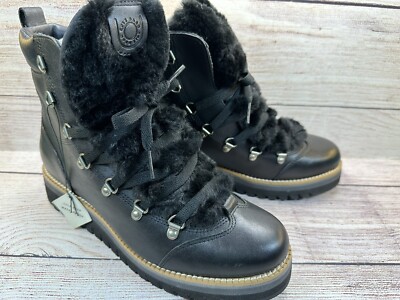 NIB Cole Haan ZEROGRAND Waterproof Hiker Boots Black Ivory Outsole Various Sizes NIB COLE HAAN ZeroGrand Luxe Water Resistant Suede/Shearling  main image 4