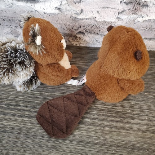 Lote de mini peluches Ganz - castor y ardilla marrón 5,5" peluches usados en excelente estado - Imagen 3 de 5