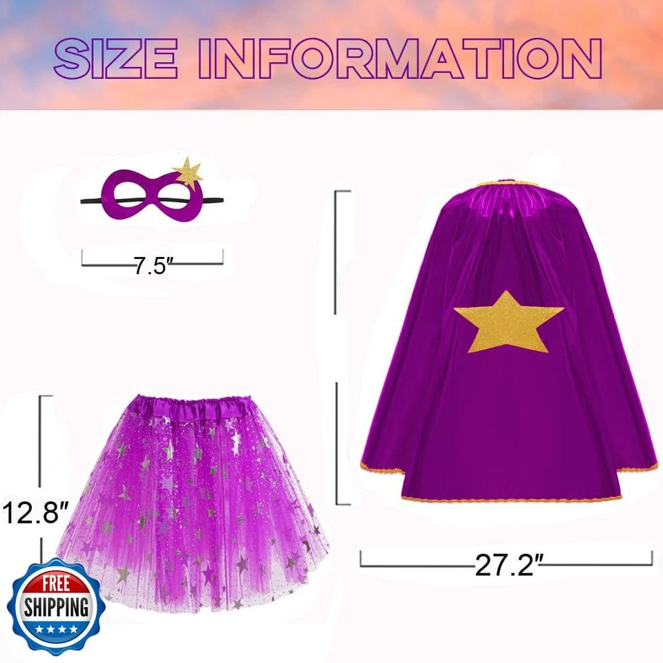 IDOTTA Kids супергерой костюмы плащи с маской балетной комплект для девочек платье вверх P - Изображение 2 из 4