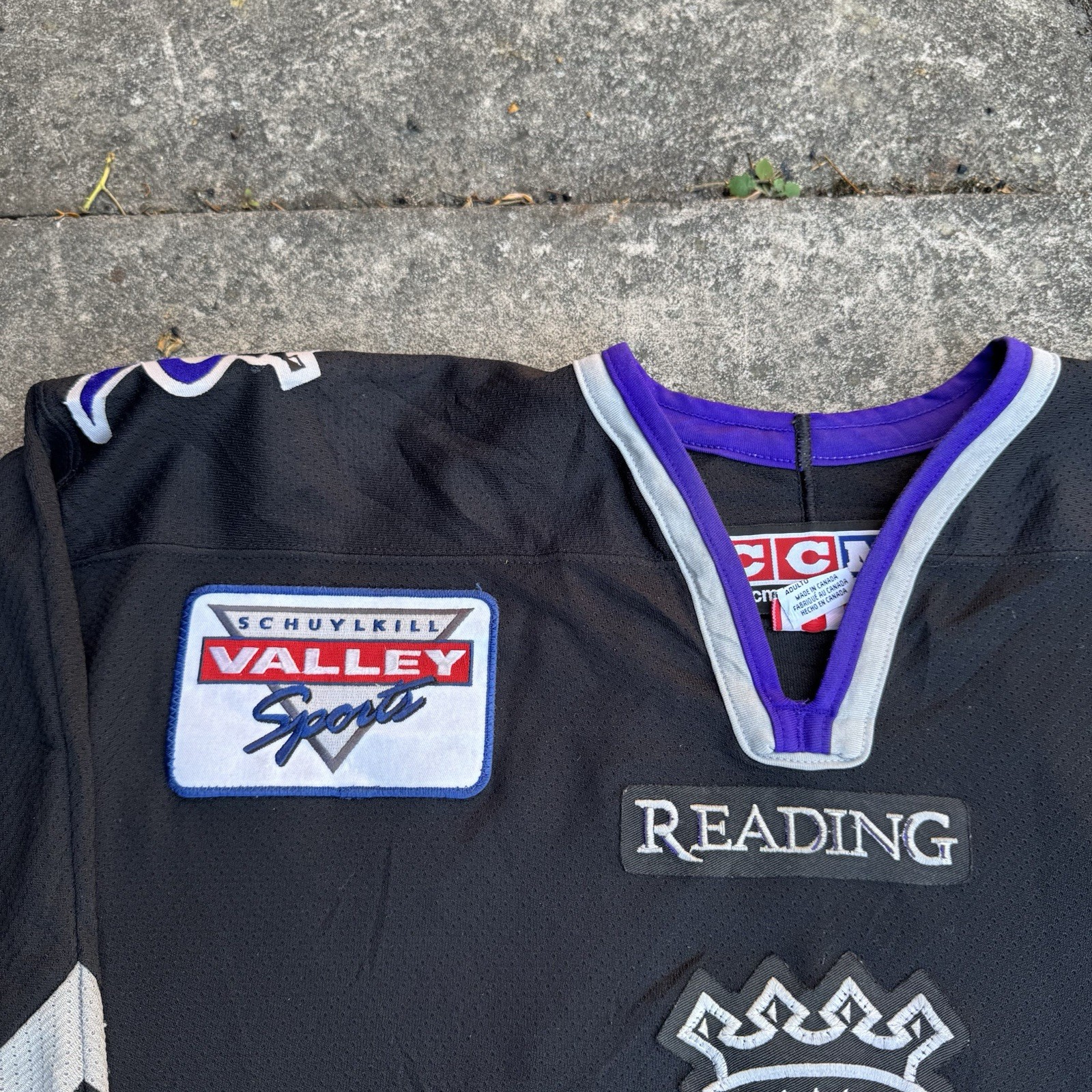 Vintage Reading Royals purple CCM Hockey Jersey  Size 2XL image 5