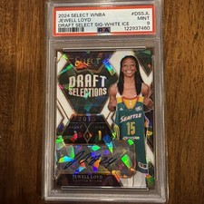 2024 Select WNBA Draft Selections White Ice Auto Jewell Loyd 13/25 PSA 9