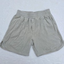 Varley Women's Small Green Cotton Terry Mettler Shorts Inseam 6  Drawstring
