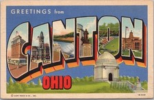 CANTON, Ohio Large Letter Postcard McKinley M...