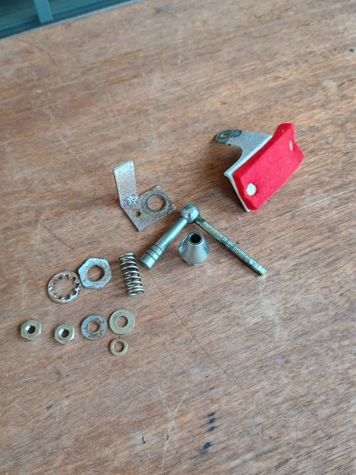 VINTAGE 1960's LUDWIG DRUM MUFFLER TONE CONTROL RED FELT BASEBALL BAT LEVER-VG!