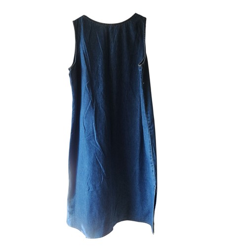 VTG Agapo Denim Jumper Maxi Dress Embroidered Size 2X Sleeveless Boho Hippie - Bild 5 von 10