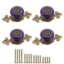 Drawer Knobs Vintage Retro Ceramic Cabinet Knobs Dresser Cupboard Wardrobe Pu...