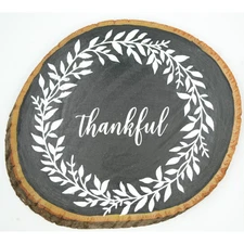 Thankful Rustic Wood Slice Sign – Hand-Painted 10" Round Wall Decor