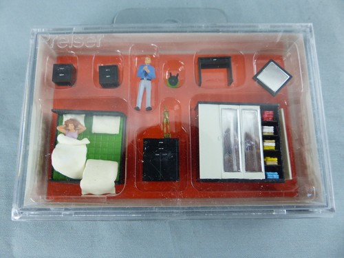 PREISER 10632 Ho 1/87 lot figurines couple au lever , mobilier de chambre  NEUF | Condition: Neuf