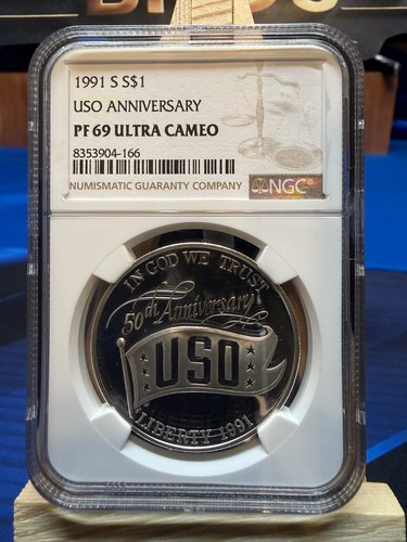 💥 1991-S USO Anniversary Modern Commemorative NGC PF69 Ultra Cameo 💥 - Picture 2 of 3