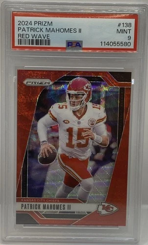 PATRICK MAHOMES II 2024 PANINI PRIZM FOOTBALL RED WAVE CHIEFS #061/149 PSA 9 SP