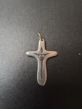 James Avery Retired 14k Gold And Sterling Silver Light Of The World Flame Cross 