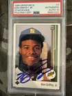 Ken Griffey Jr. Signed 1989 Upper Deck RC 1 Seattle Mariners Auto GM 10 PSA/DNA