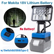For Makita 18V Battery Cordless LED Work Light with USB Outdoor Portable Camping