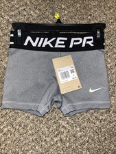 Nike Pro Girls' X-Small Pro Dri-FIT 3" Shorts Heather Gray NWT