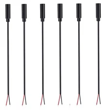 Daier 6Pcs 3.5Mm Female Jack To Bare Wire Open End Ts 2 Pole Mono 1/8I
