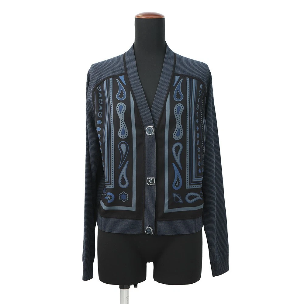 Hermes — HERMES Twilleline long-sleeved cardigan in Candy Libris print Size 34 Fabric...