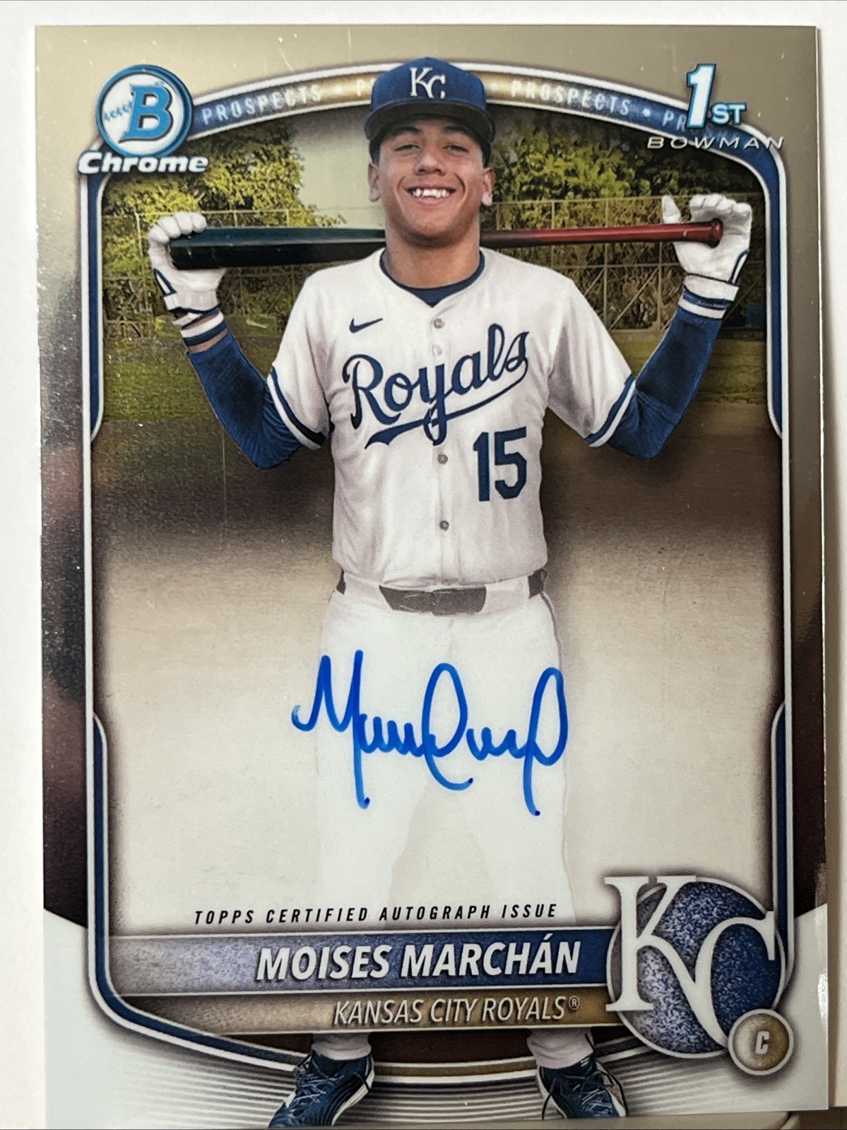 2025 Bowman Chrome Moises Marchan 1st Auto #CPA-MM Kansas City Royals