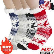 Fuzzy Non-Slip Thermal Slipper Socks Ultra Warm Xmas Gift Men Women Winter USA