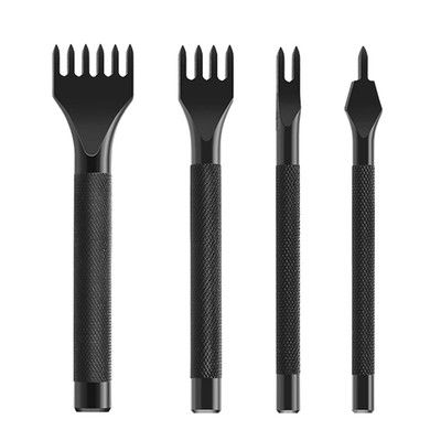 Leather Lacing Stitching Punches 1/2/4/6 Prong DIY Hole Tool Stainless Steel Lea