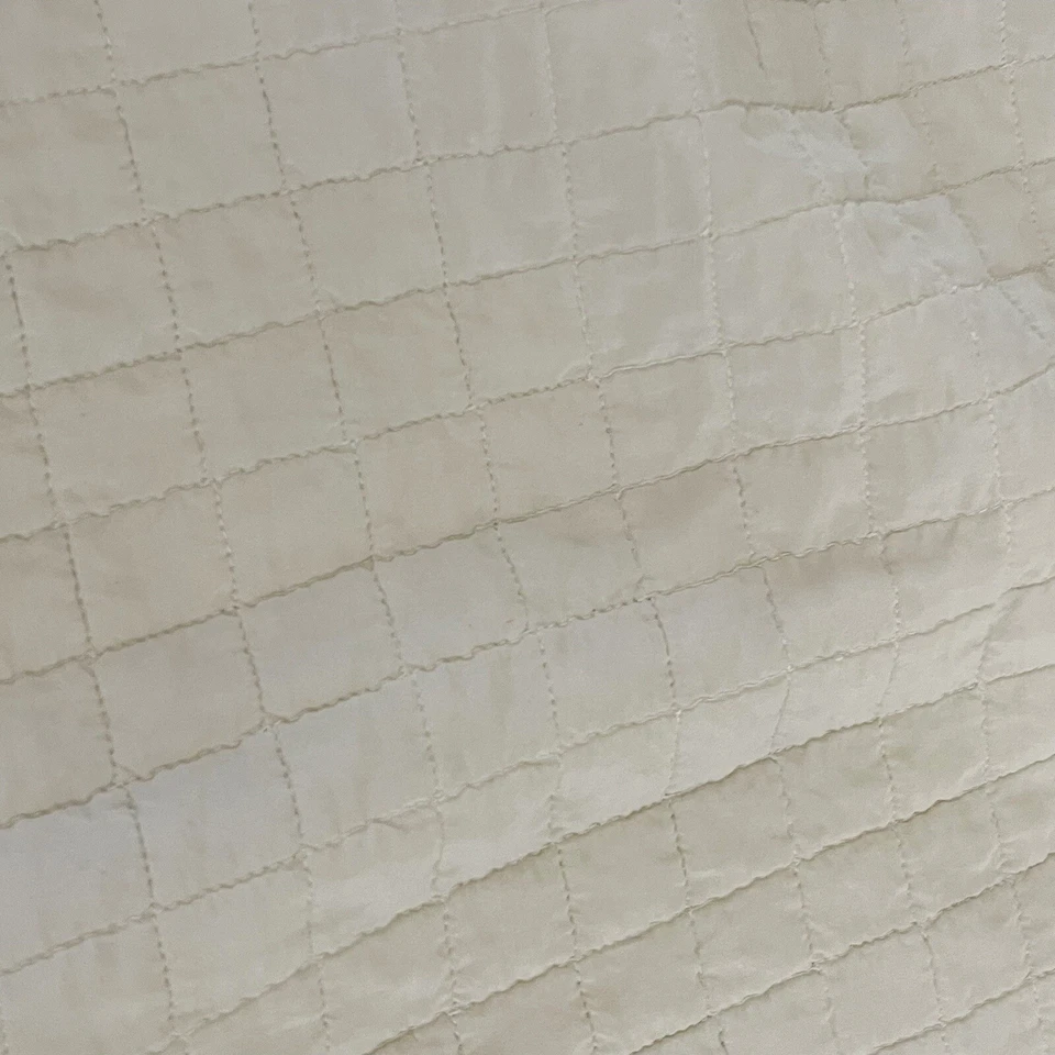 ANN GISH READY-TO-BED Dove Gray 100% Silk Pillow Sham Cover Quilted Box Stitch - Image 2 of 4