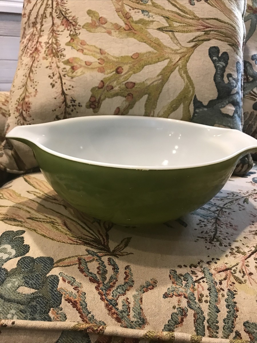 Pyrex Olive Verda Green Quart 444 Cinderella Mixing Bowl Very