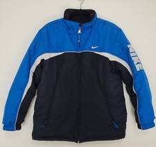 Vintage Nike Reversible Full Zip Jacket Coat Youth Boys XL 18-20 Swoosh Men's M