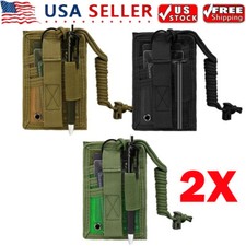 2PC Tactical ID Card Holders Hook Loop Patch Badge Organizer - Neck Lanyard NEW