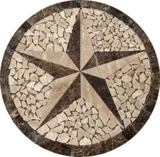 Floor Marble Medallion Mosaic Texas Star  30''x30''