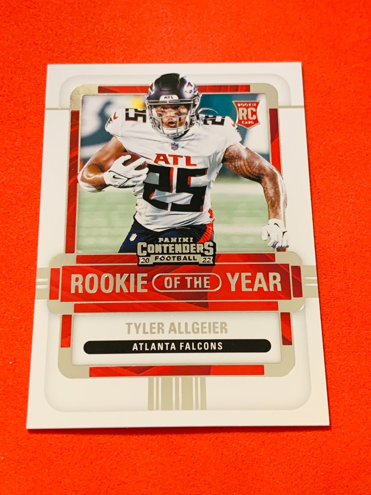 Tyler Allgeier .. ROOKIE .. Atlanta Falcons .. 2022 Contenders ROY Insert Card