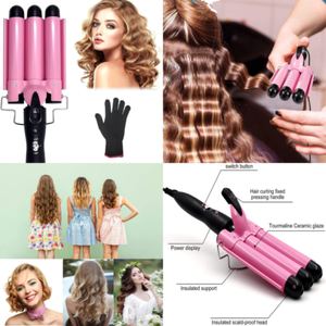 ASPECTO MODERNO Plancha Onduladora Rizador de Pelo 3 Barriles Waver Curling  Iron | eBay