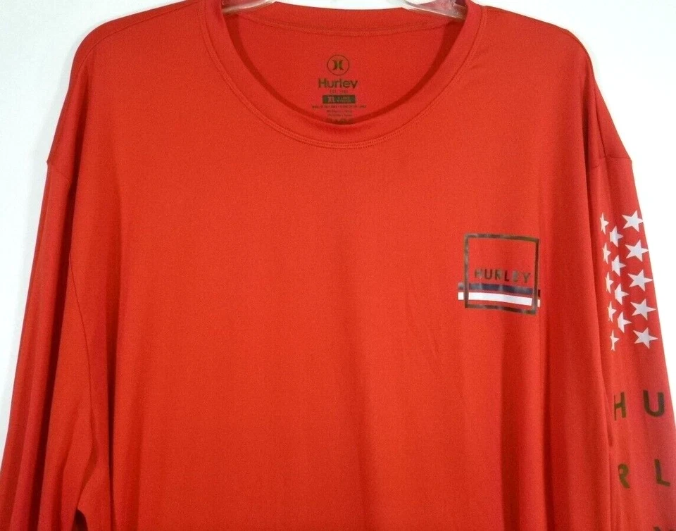 Camiseta de rendimiento de manga larga Hurley-Mens, extra grande XL/2XL, roja Foto 2 de 4