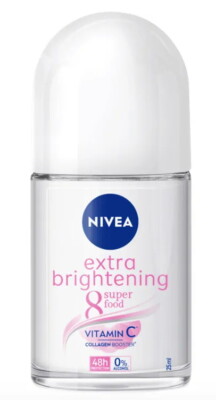 3 x 25 ml. NIVEA EXTRA BRIGHT DEODORANT ROLL ON PLUCKING TIGHTENS