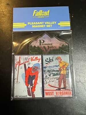 Fallout Loot Crate Magnet Set- Pleasant Valley Ski Resort West Virginia 3pcs