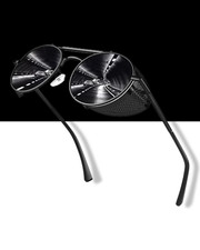 Retro Round Polarized Steampunk Sunglasses Men Women Side Shield Goggles S92