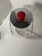 General Store Clear Glass Tilted Candy Cookie Jar 1 Gal Metal Lid