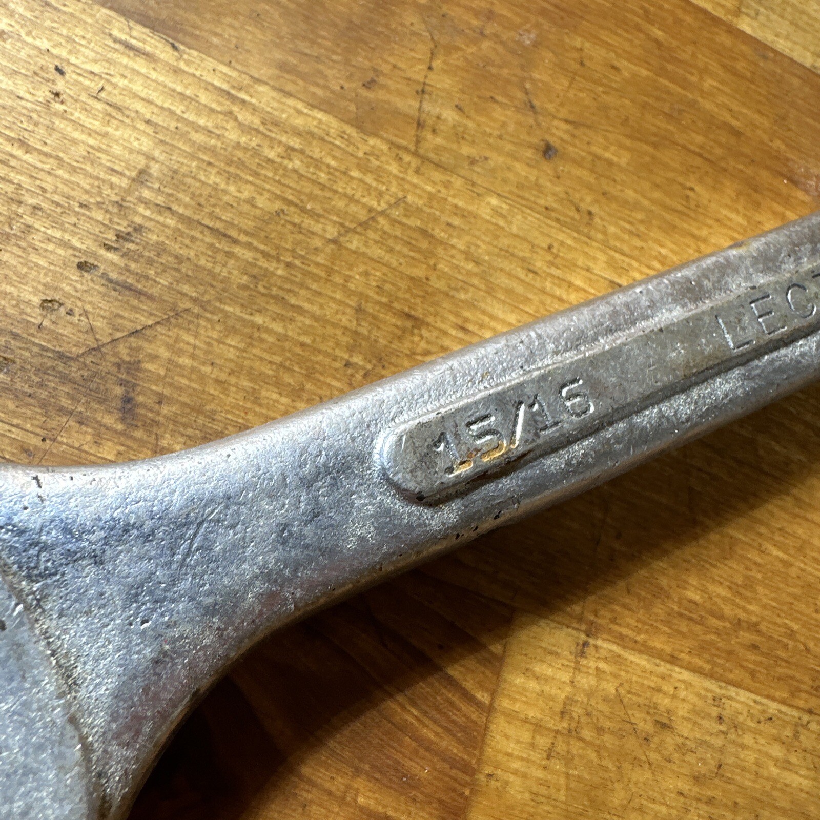 Vintage LECTROLITE 15/16" X 1" Inch Forged Alloy 11" Open End Wrench - 03032