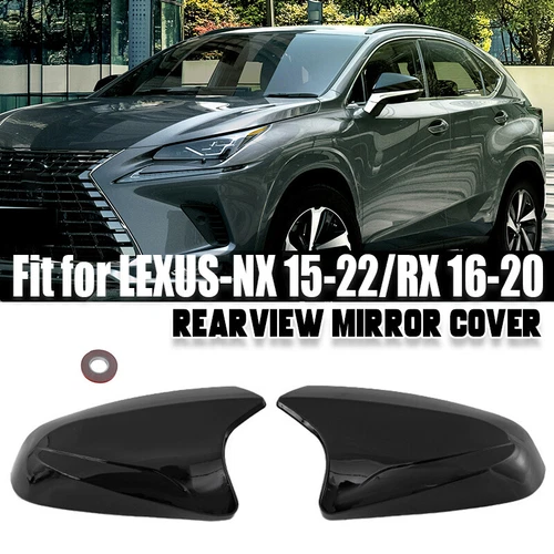 FOR 15-25 LEXUS NX300 RX350 RZ300e M STYLE GLOSS BLACK SIDE MIRROR COVER OVERLAY