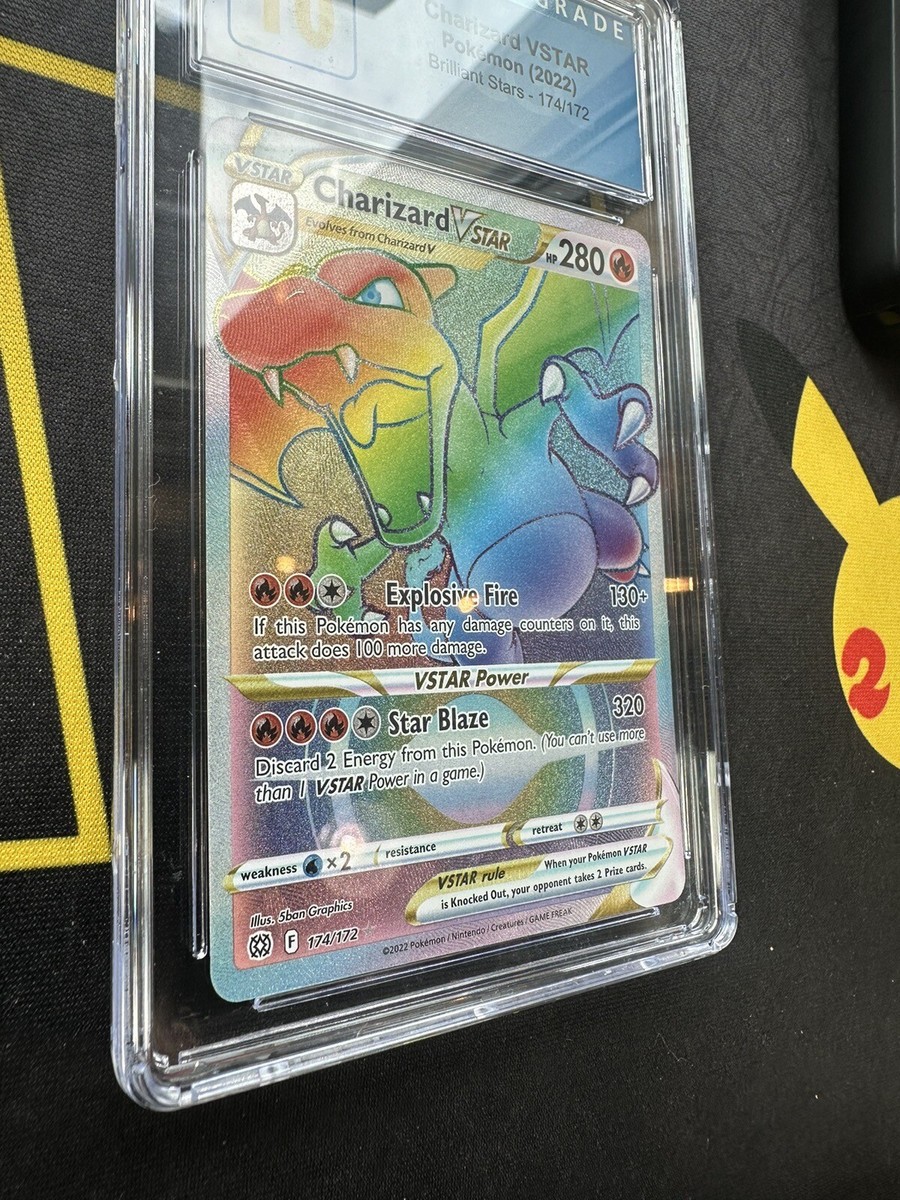 pokemon card 174 172 Charizard VSTAR (2022) Brilliant Stars - 174/172 clear acrylic holder that perfectly accentuates the stunning visual design and character artwork Pokmon TCG SS9 Brilliant Stars