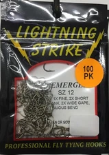 Lightning Strike Fly Tying Hooks SE1 Scud/Emerger 100 count pack