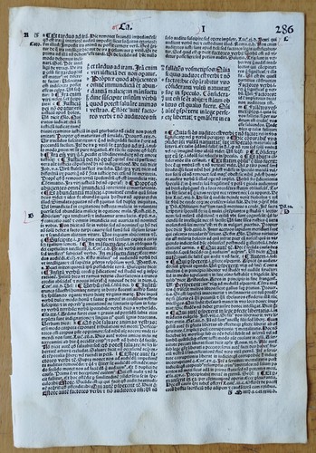 Epistole Jacobi - Koberger Original Incunable Leaf Biblia Latina Folio - 1498 - Picture 2 of 2
