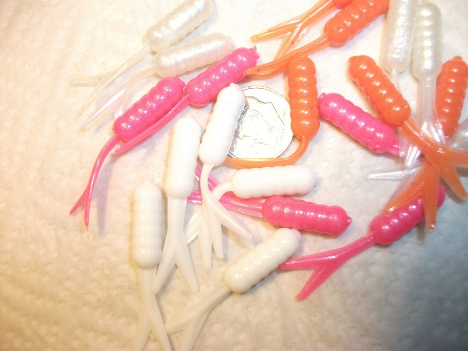 70 1 1/2 Crappie PANFISH Shad Minnow Grub Jigs Fork Split Tail