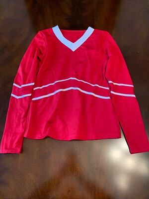 cheerleading top Motion wear red with red and white braiding medium adult