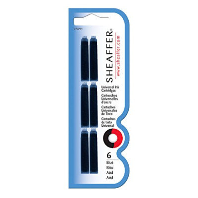 Sheaffer Cartridges Vfm  Fountain Pen  Blue Ink  6 Cartridges New In Pack 93091