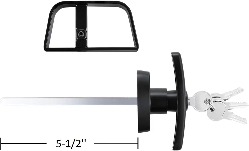 Kit de cerradura de manija en T con pestillo de puerta de cobertizo con 4 llaves, herrajes de puerta de cobertizo de granero de almacenamiento Lo Foto 4 de 4